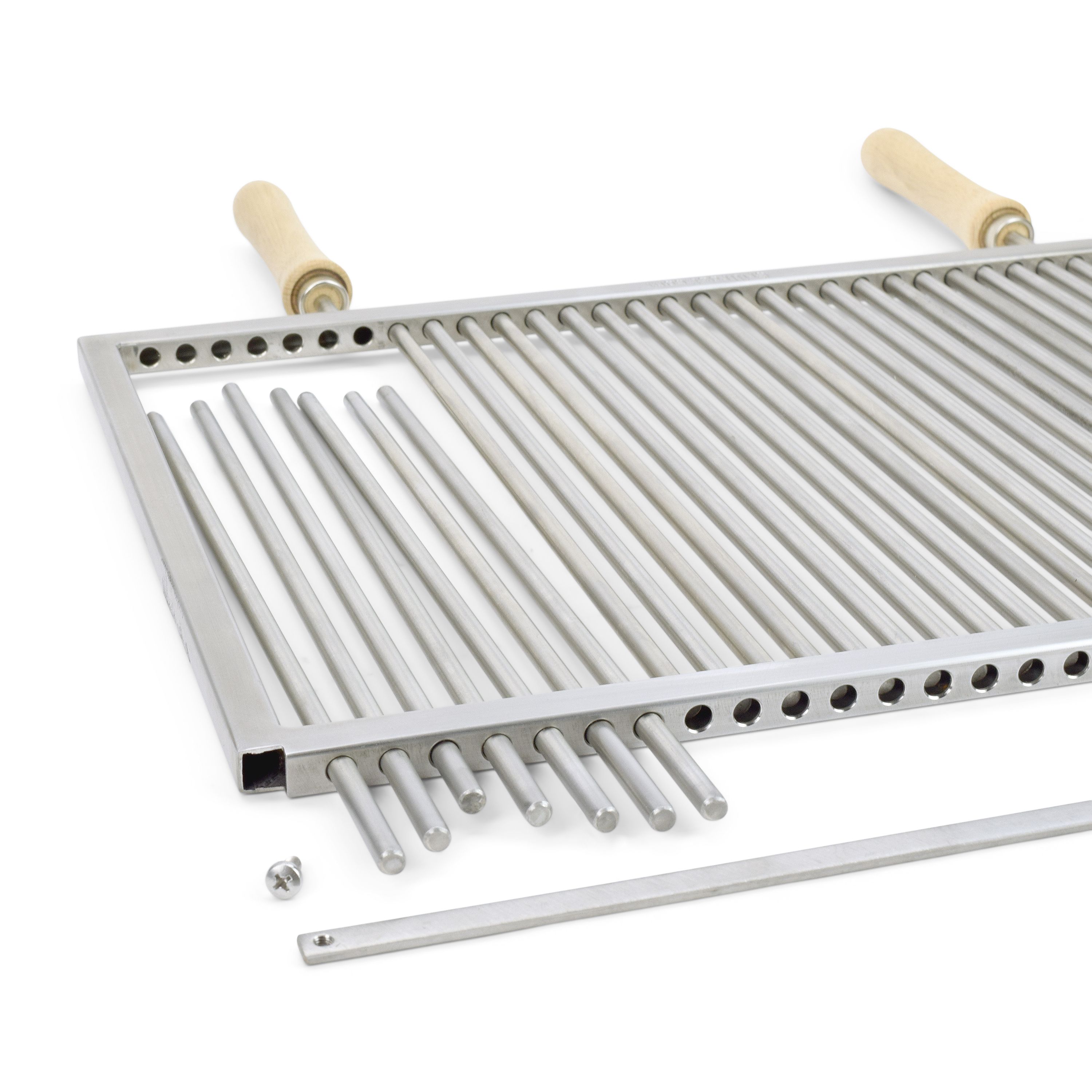 Barbecue grill made to measure ECKIG Model TEIL ZERLEGBAR made of stainless steel