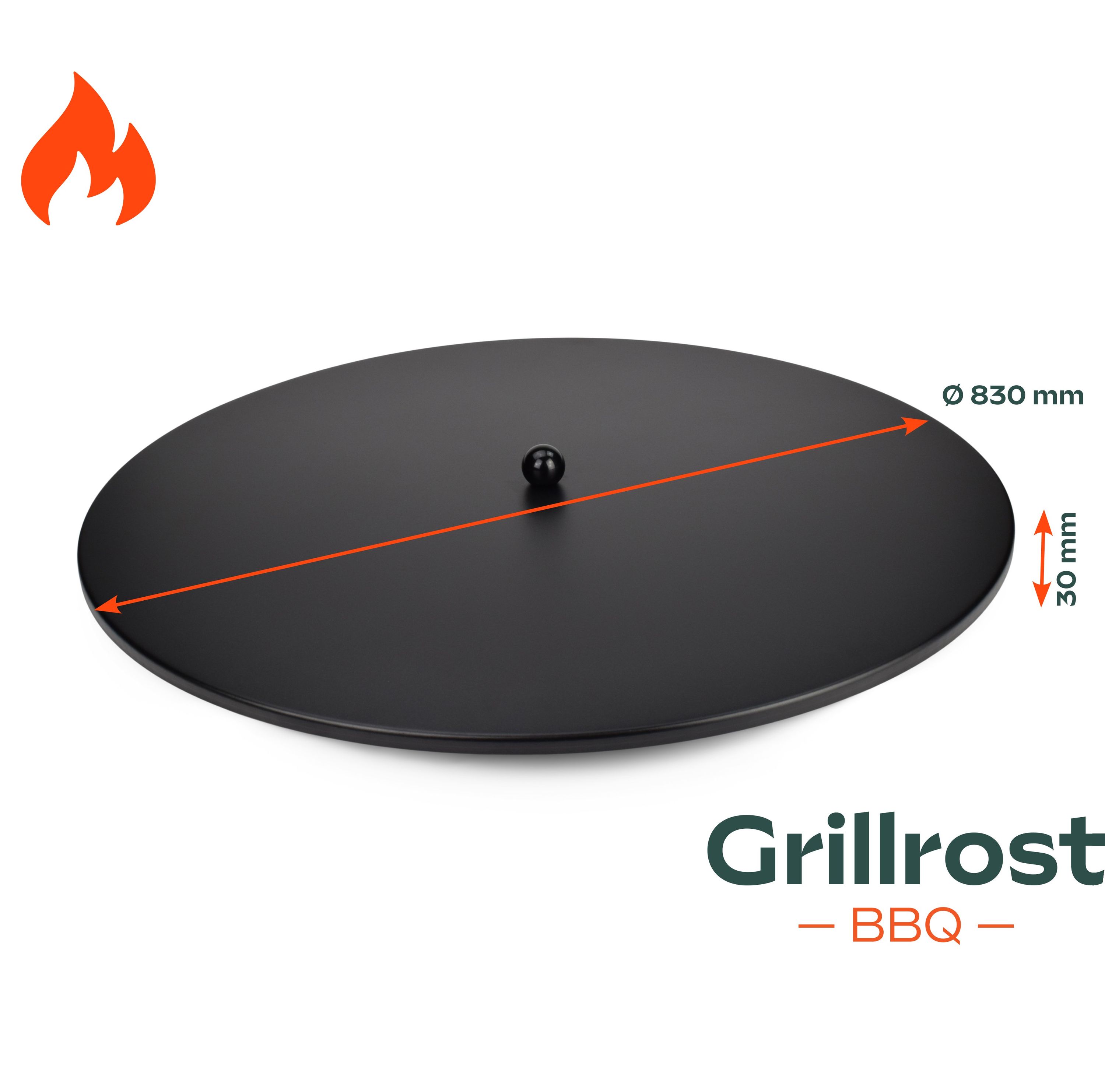 Cover plate 80cm for fire plates 80 cm - powder coated