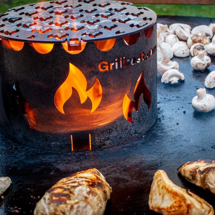 Edelstahl Grill-Einsatz für Feuerplatten Steakeinsatz mit 20cm Durchmesser