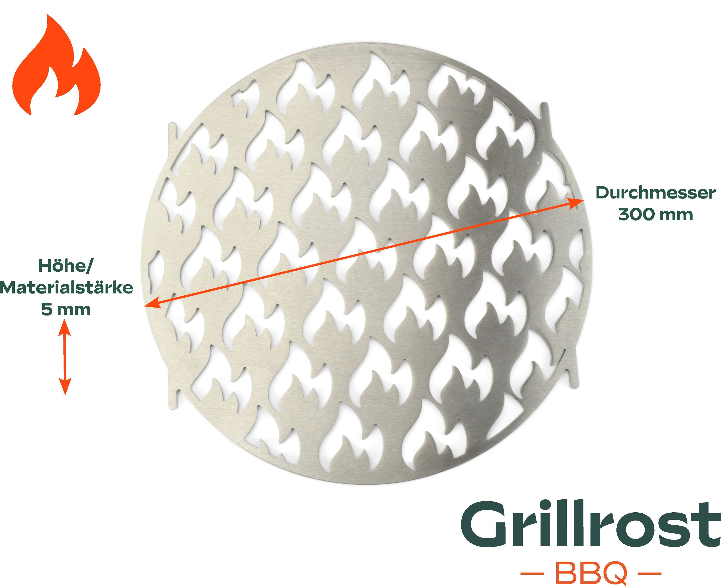 Edelstahl Grilleinsatz mit Flammenmuster passend für Weber GBS System