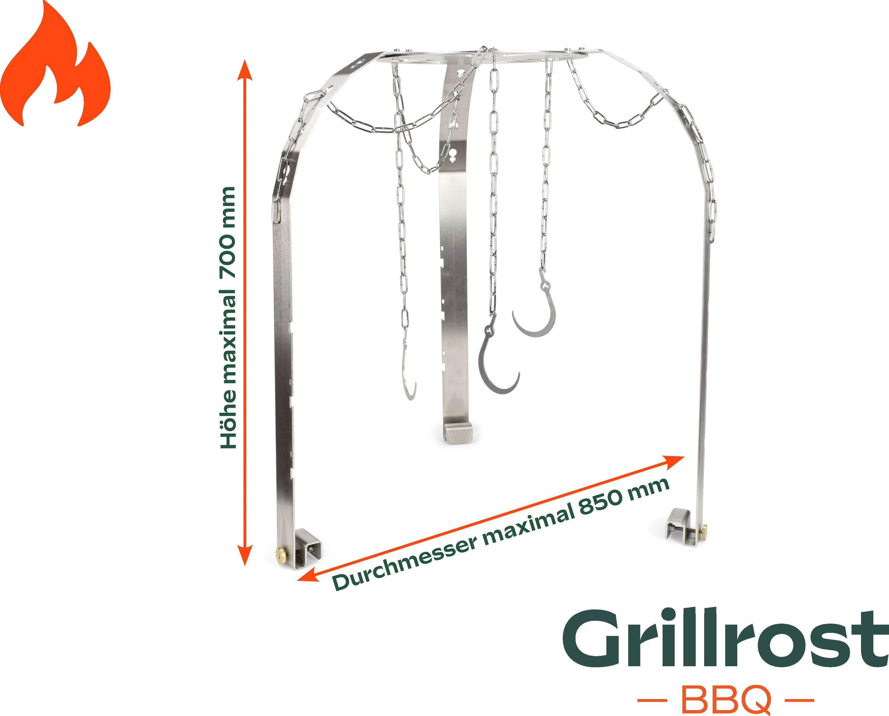Asado Dom - The barbecue trend from Argentina adjustable for kettle grills, fire bowls and the fire plate grill