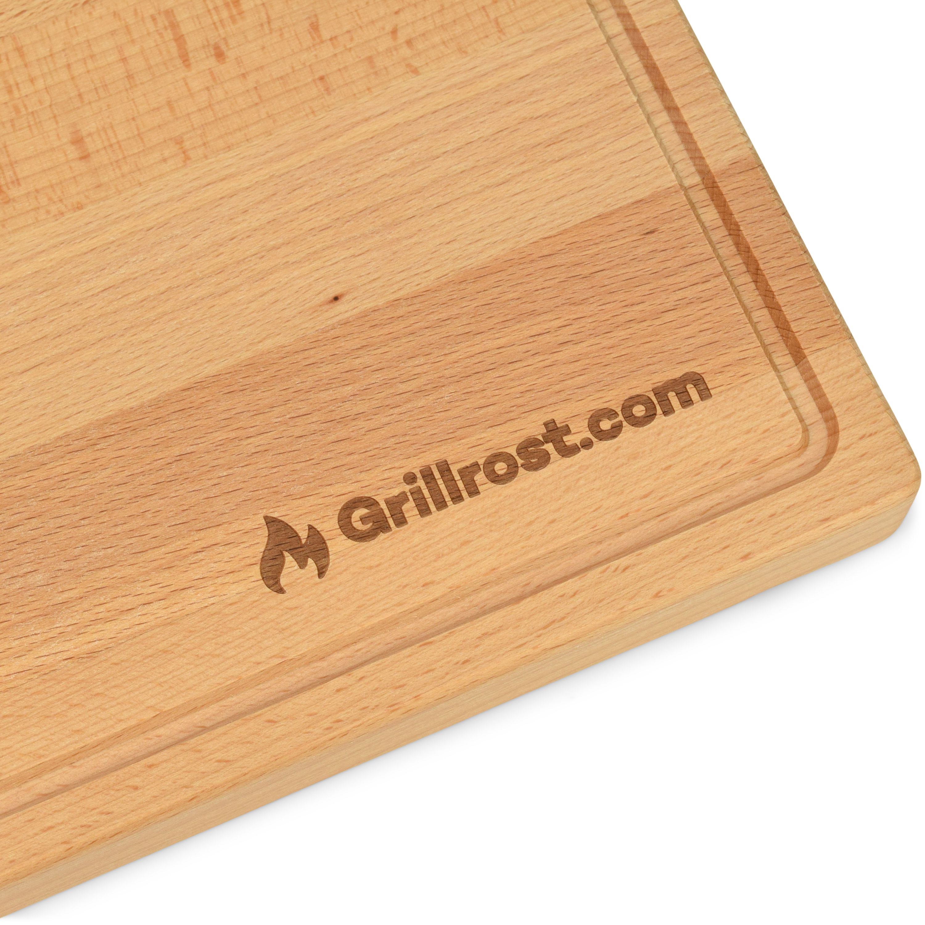 Grillrost.com Planche à découper - Hêtre 40mm - adapté au support de planche en bois