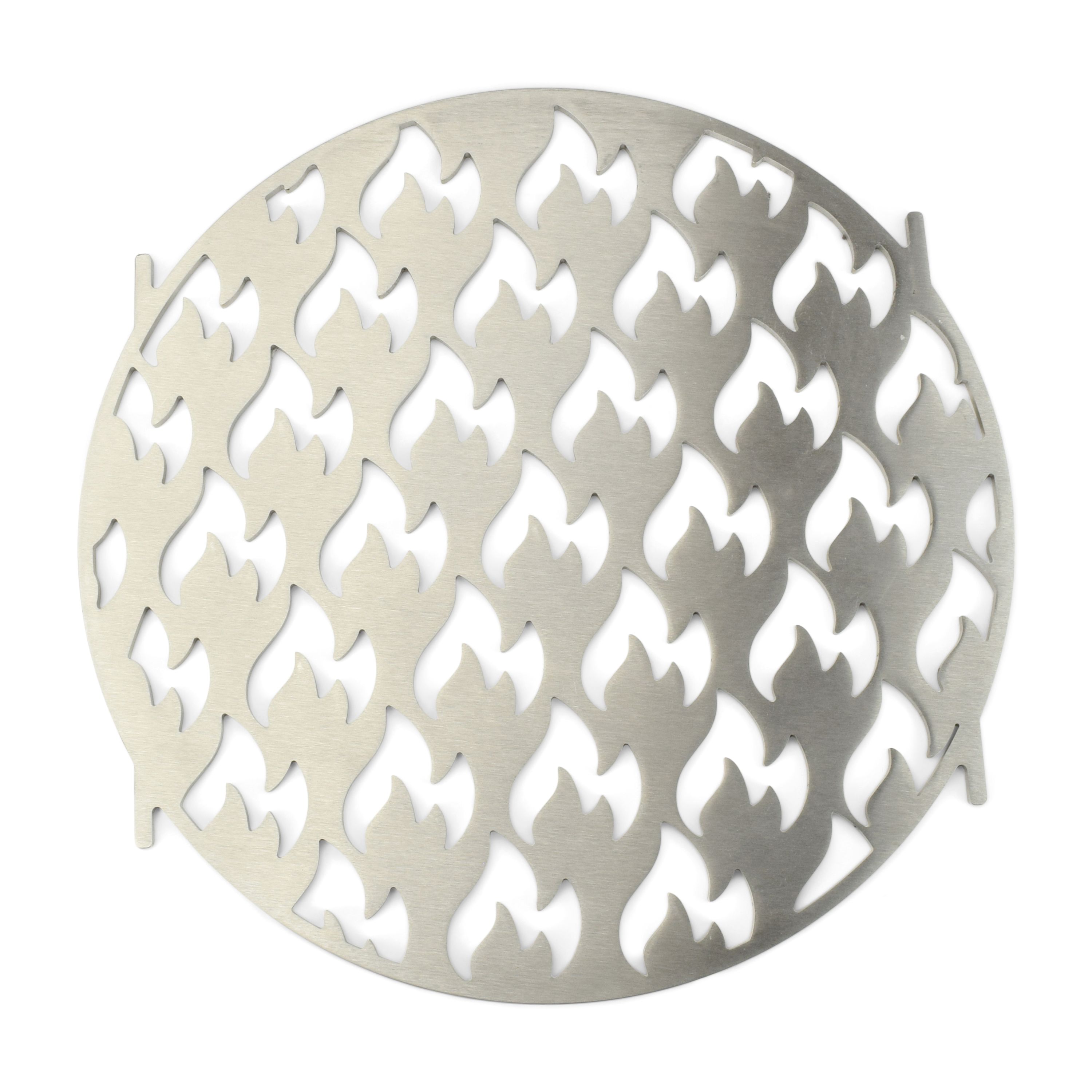 Stainless steel grill insert with flame pattern