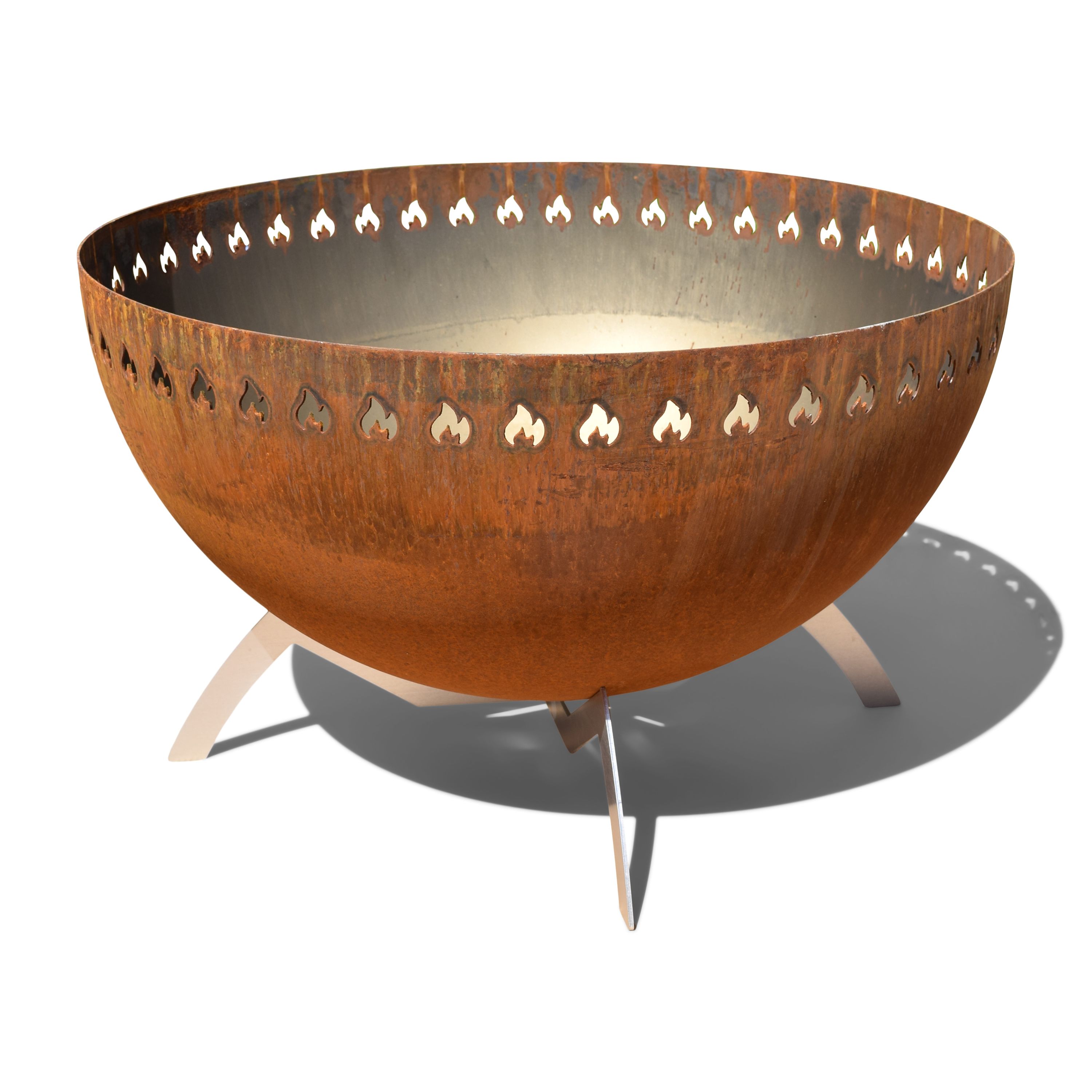 Fire bowl in corten steel look Swivelling & with ventilation
