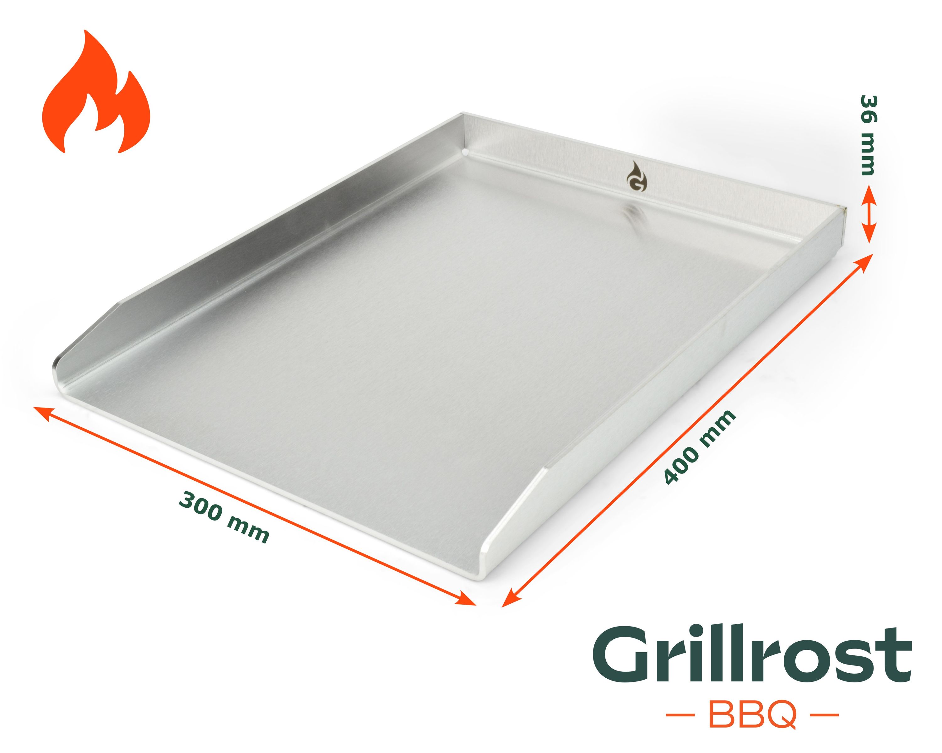 Stainless Steel Grill Plate - Plancha 30 x 40cm the universal size fits many grills