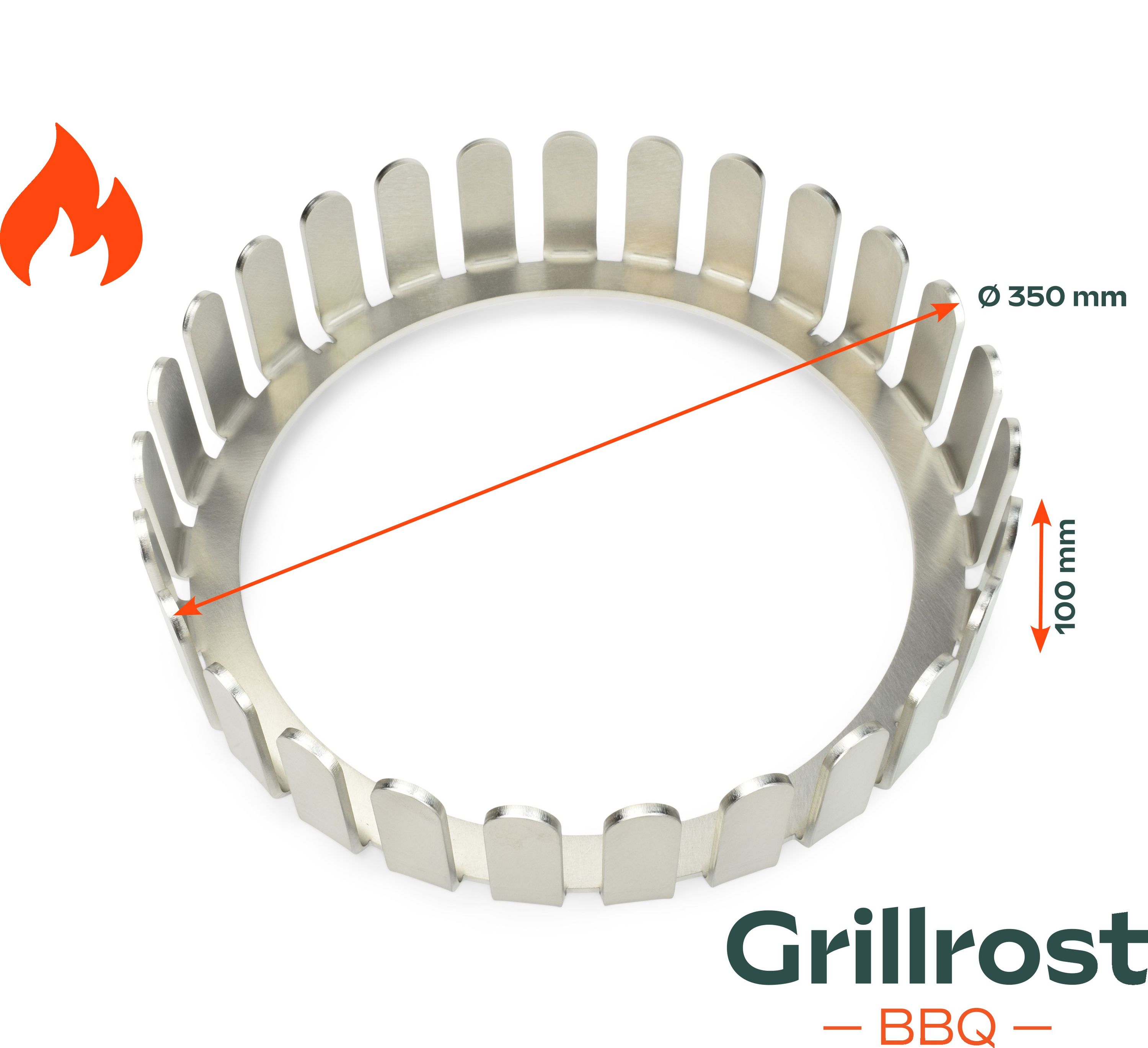 The fire plate grill Grill comb Solid and Imposing - 5mm Stainless Steel