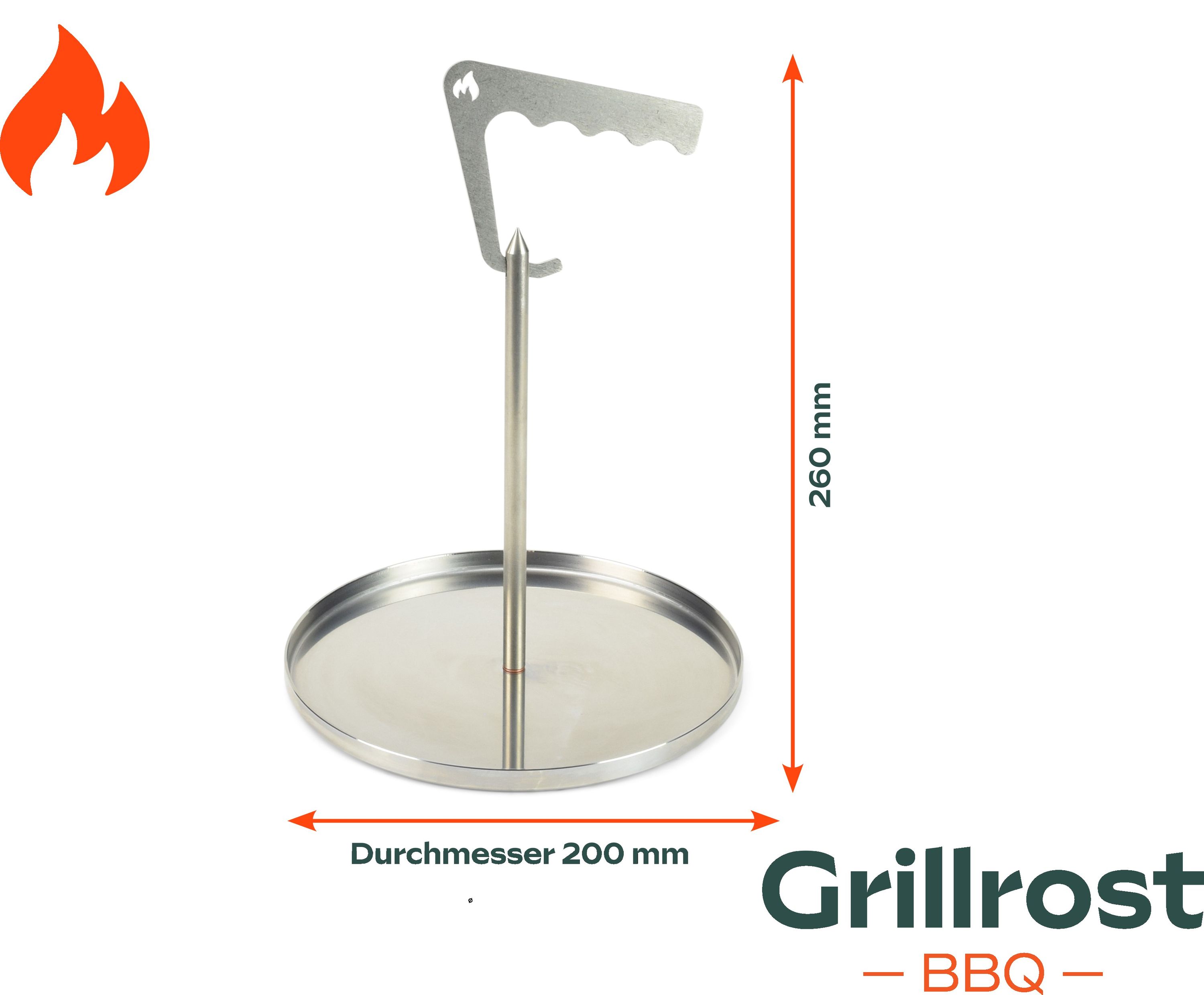 Stainless steel spit tower with tub for grill smoker and oven
