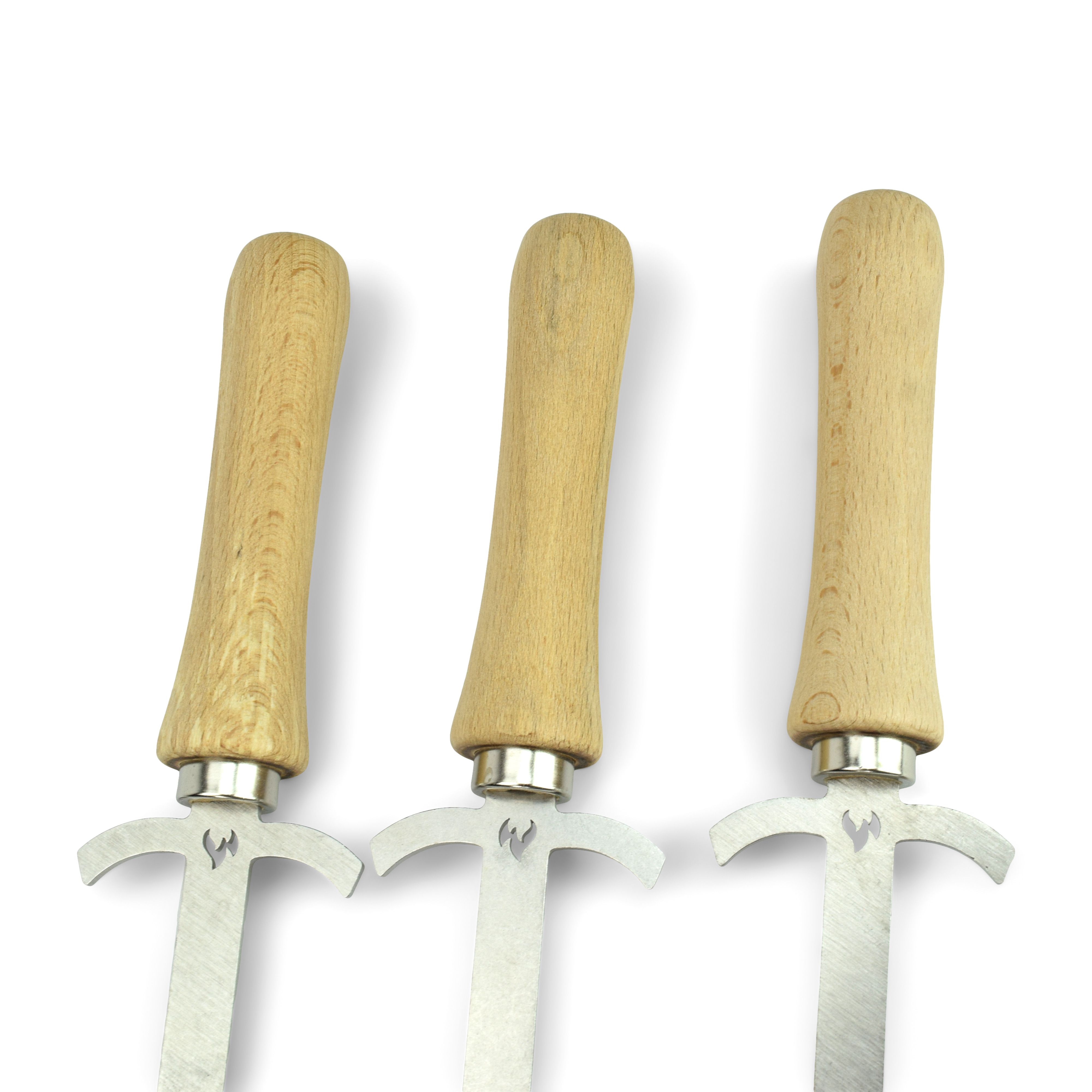 3 Grillschwerter aus Edelstahl der etwas andere Grillspieß - 44 cm lang