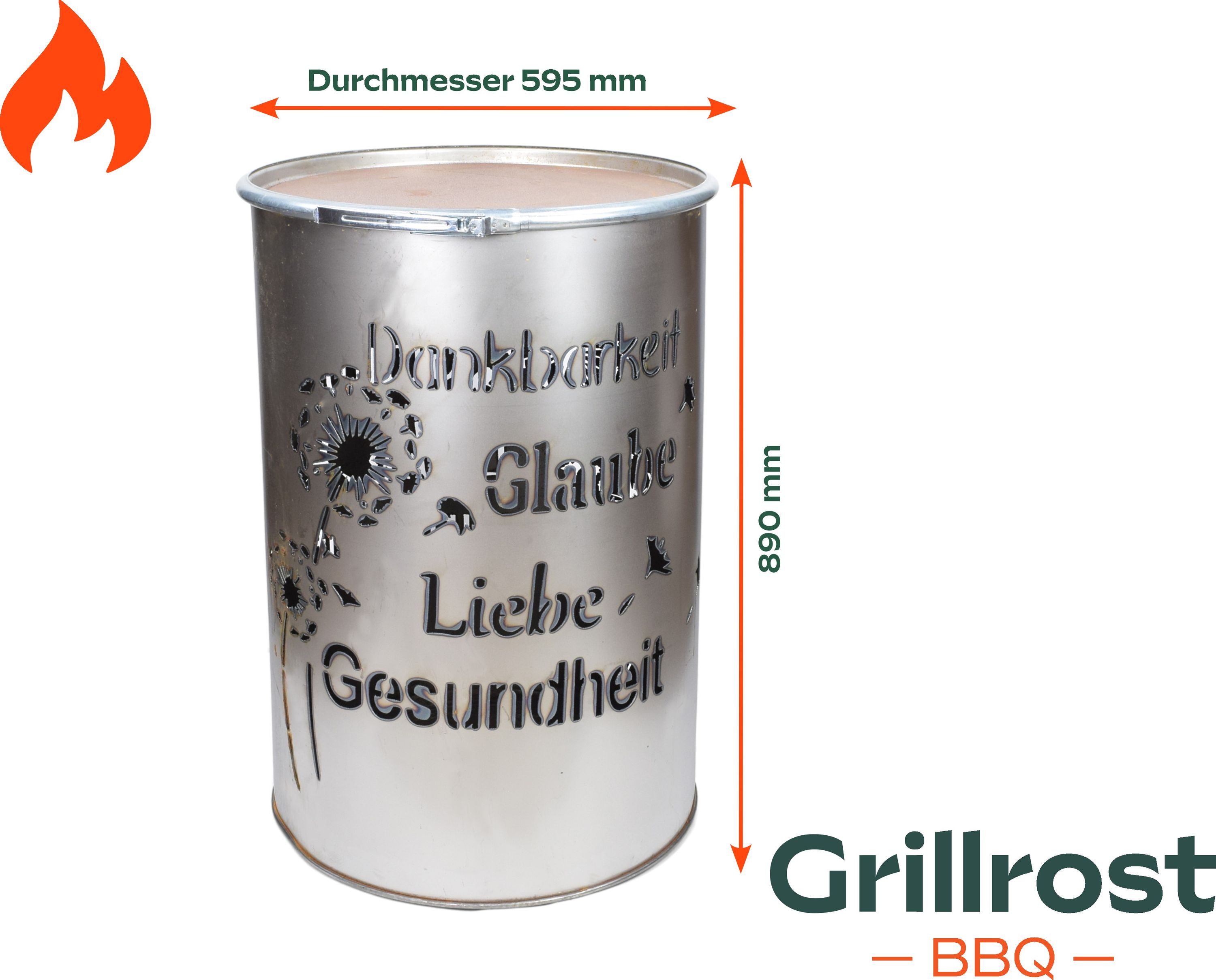 Personalised fire barrel with your logo Fire barrel personalised according to your design