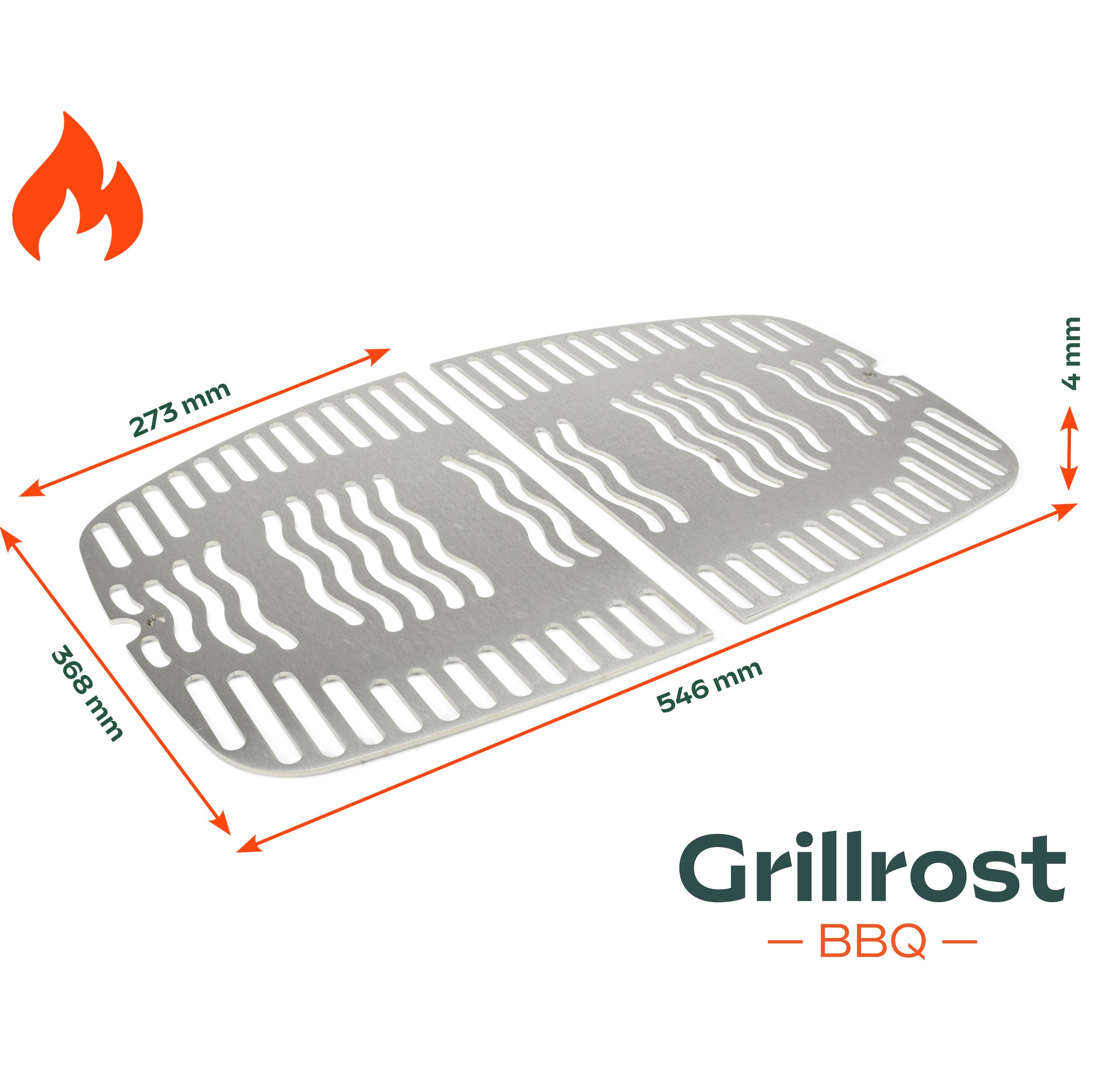 Stainless steel GRILL for Napoleon TravelQ 285 and PRO285 - Set of 2 grates