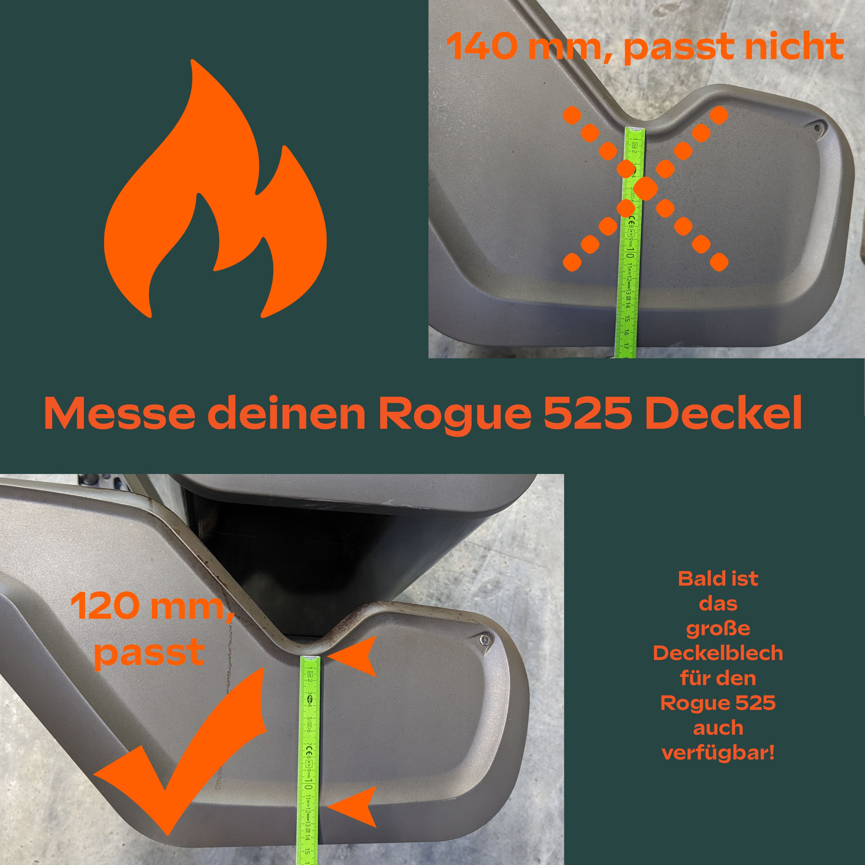 Edelstahl Hitzeschild - Doppelte Wandung für mehr Hitze im Grill passend für Napoleon Rogue 525