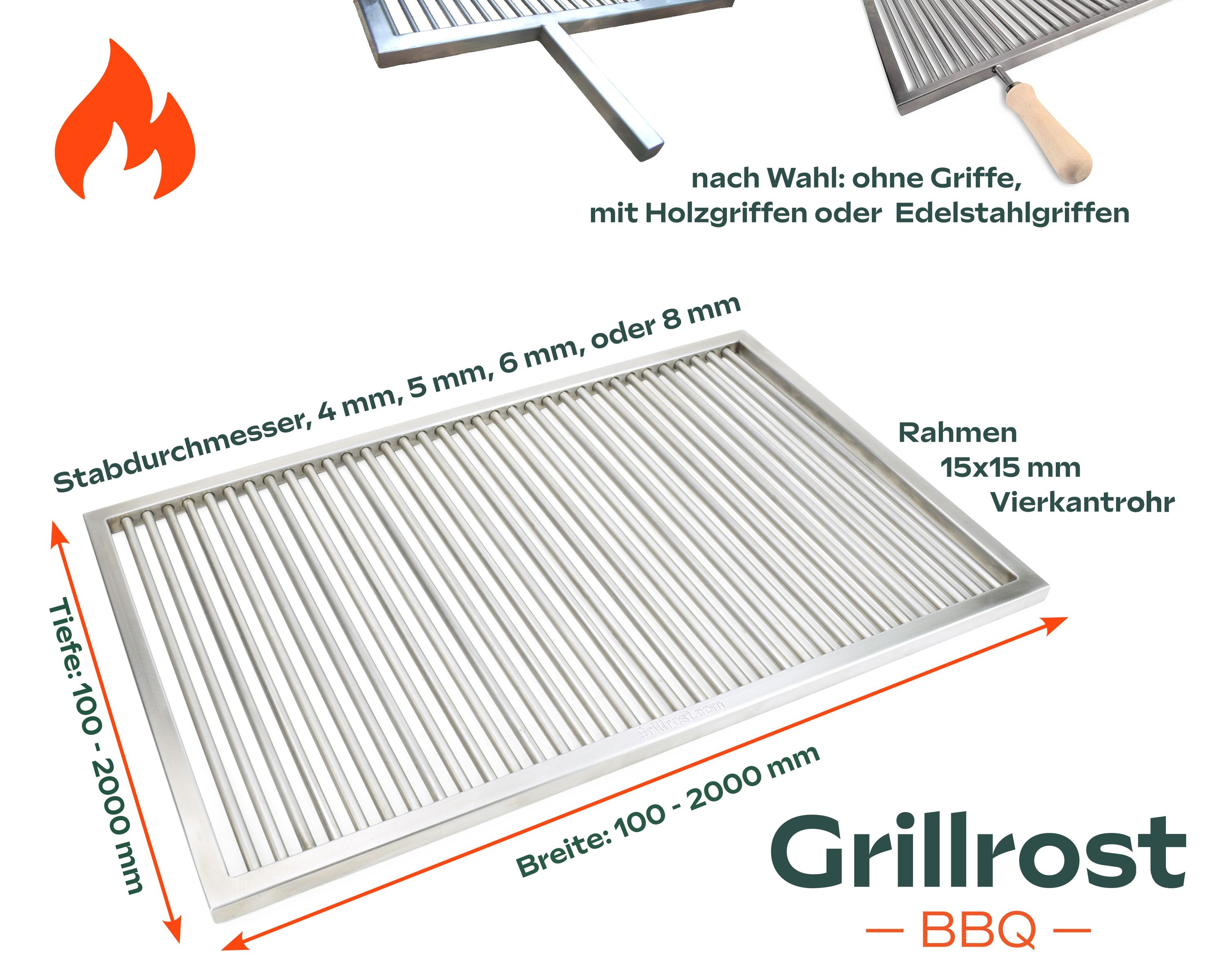 Barbecue grill made to measure ECKIG PREMIUM model in stainless steel