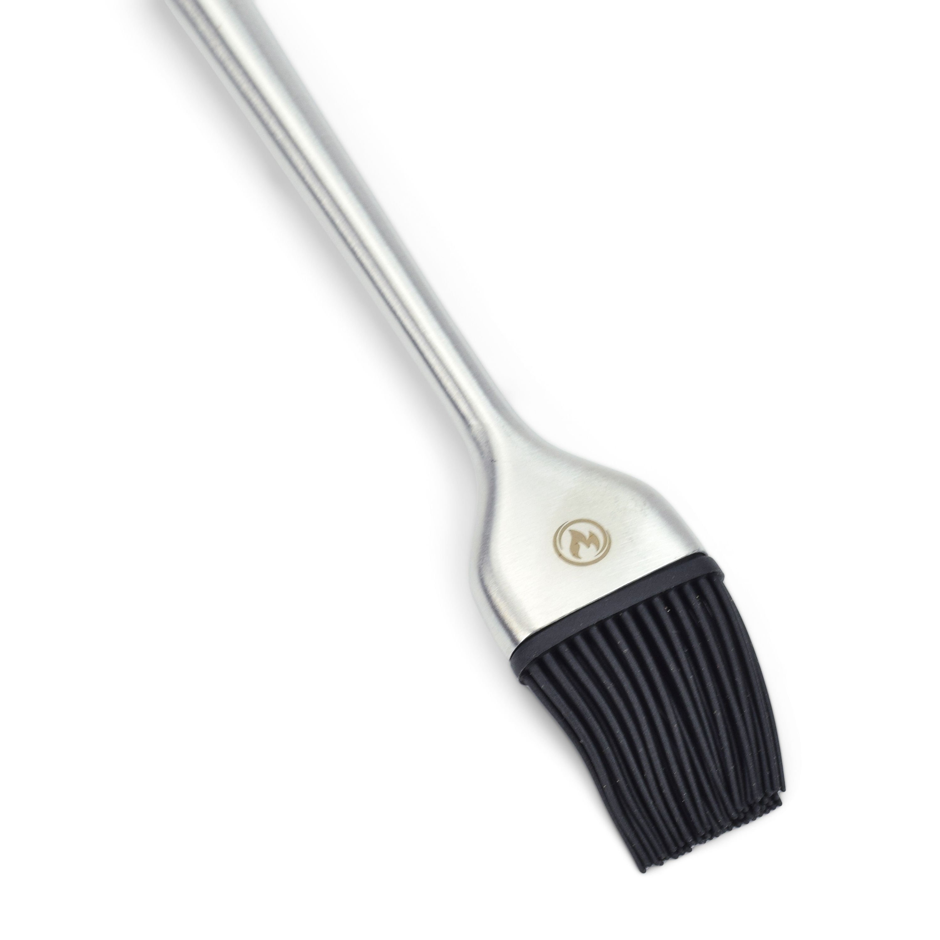 Stainless steel barbecue brush with removable silicone bristles