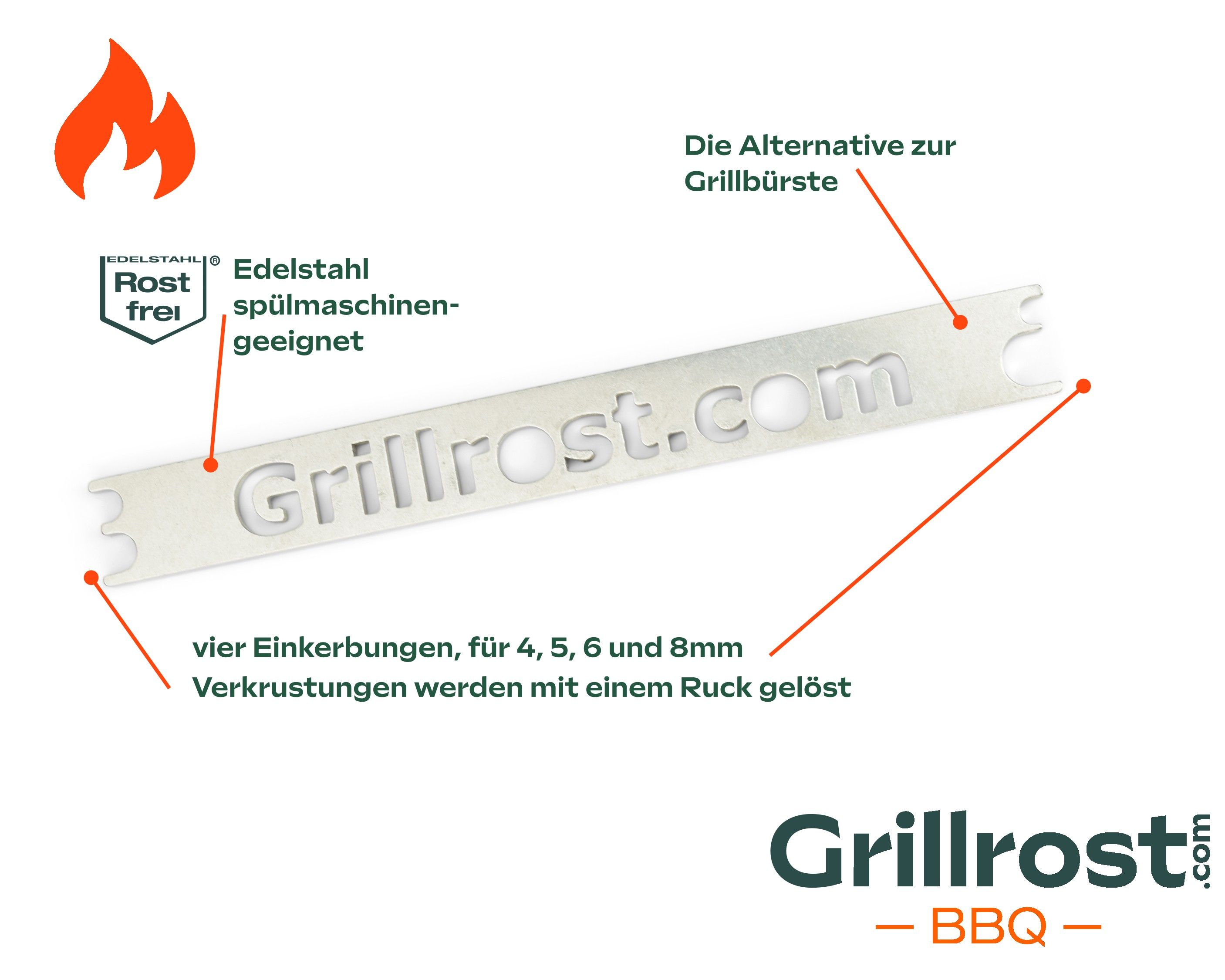 The Grillrost.com grill scraper The ingenious alternative to the barbecue brush